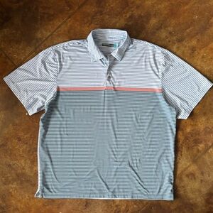 Men’s Roundtree & Yorke Blue Stripes Polo - XL